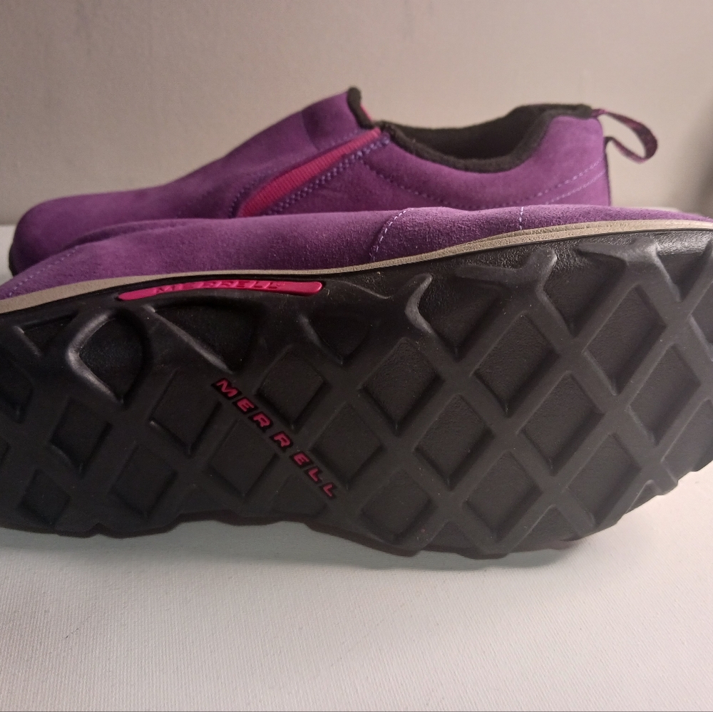 Kids Merrill Jungle Moc Frosty purple waterproof slip-on shoes, size 5.5, - Picture 7 of 7